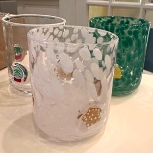 Anthropologie Festive Icon Juice Glass Christmas Holiday Gingerbread House NWT